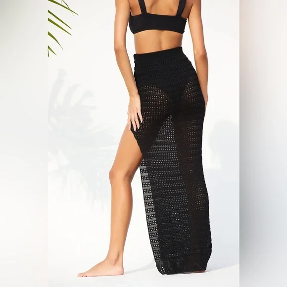 Lulu's Black Crochet Maxi Skirt - Picture 3 of 7